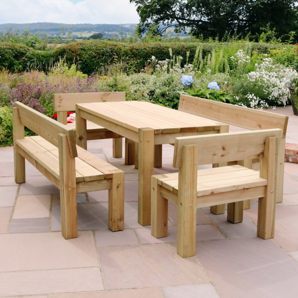 Philippa Table, 2 Bench & 2 Chair Set 5027003 002713